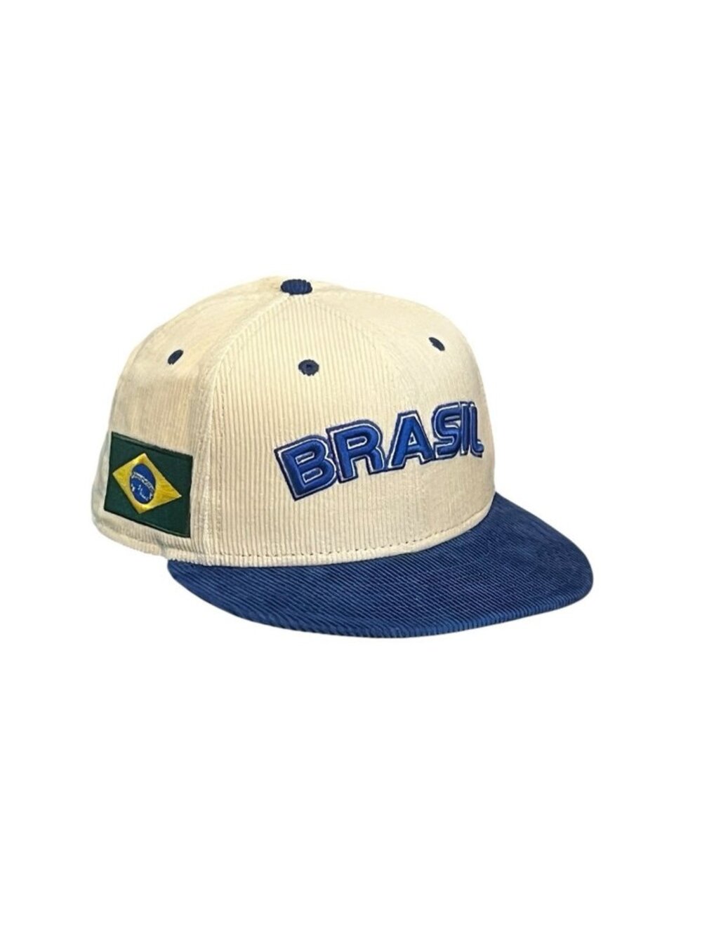 New Era Brazil WBC 9Fifty Corduroy Snapback Hat Brasil Cream Blue Cap Hat NWT